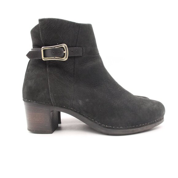 Dansko Hartley Black Nubuck Suede Women's EU 41 Buckle Ankle Boots Booties - Picture 1 of 10